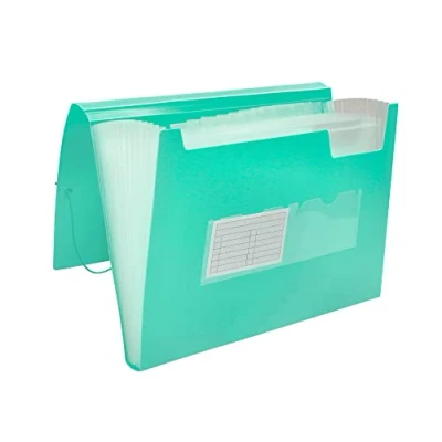 Image de Classeur à soufflet polypropylène DIN A4 verede opaque 13 compartiments