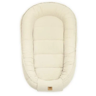 Image de PIMKO Reducteur de Lit Bébé mousseline Cocon 100% Coton Nid Bébés Nouveau né avec Baby Nest Vanille Beige