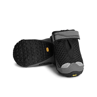 Image de Ruffwear Bottines tout terrain pour chien (Lot de 2), Chiens taille petite à moyenne, Taille: 57 mm, Noir (Obsidian Black), Grip Trex, P15202 001225