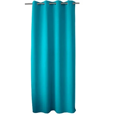Image de ED ENJOY HOME Rideau Occultant avec Œillets argentés, Bleu Turquoise, 140x240cm, 100% Polyester, Tissu Certifié Oeko TEX, Collection Réglisse
