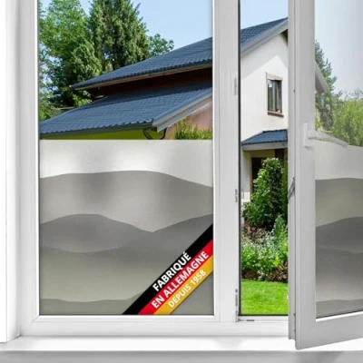 Image de d c fix film fenêtre anti regard électrostatique premium Montagne opaque adhésif et décoratif brise vue cache pour vitre, vitrage, douche 45 cm x 1,5 m