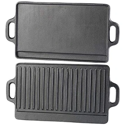 Image de 2 plaques grils de cuisson en fonte 38 x 23 cm [Rosenstein &amp; Söhne]