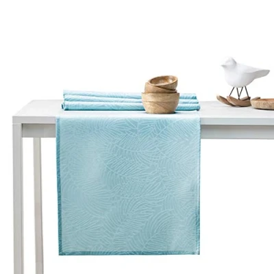 Image de AmeliaHome Chemin de Table 40x140 cm Effet Lotus Hydrofuge