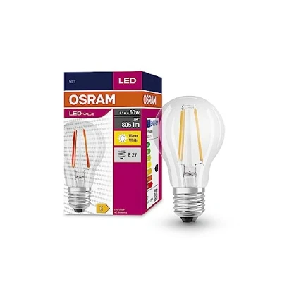 Image de OSRAM Valeur d&#039;étoile LED Classic A60 LAMPE pour la prise E27, Forme de Poire, fil, 806 lumens, blanc chaud (2700k), remplacement des ampoules 60W conventionnelles, non dimmables, 10 pack