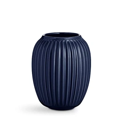 Image de Kähler Vase H21 cm Hammershøi Design Danois pour Fleurs Fait Main, Bleu