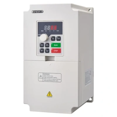 Image de VEVOR Variateur de Fréquence, 4 kW, Entraînement à Fréquence Variable, 8,5 A, Entrée Triphasée 380 V 50/60 Hz vers Sortie 0 2000 VFD pour Moteur Broche CNC Contrôle Vitesse