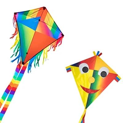 Image de CIM Lot de Cerfs Volants Joker Eddy [ 2 unités Happy Joker/Maya ] cerf Volant monofil pour Enfants à partir 3 Ans 65x74cm Inclus Lignes et queues