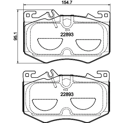 Image de HELLA 8DB 355 039 071 Jeu de plaquettes frein préparé pour indicateur d&#039;usure MERCEDES BENZ: Classe A, CLA Coupe, GLB