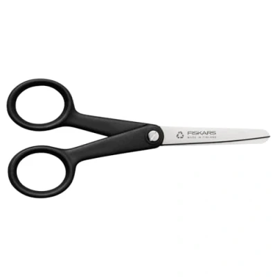Image de Fiskars ReNew Ciseaux de loisirs, Longueur : 12,9 cm, Inox recyclé/plastique recyclé, Functional Form, Noir, 1074542