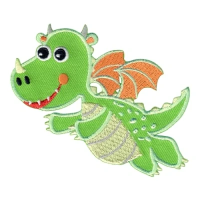 Image de PatchMommy Patch Écusson Brodé Thermocollant en Forme de Dragon Pièce Brodée à Coudre ou Coller au fer Repasser pour Enfant et Bébé