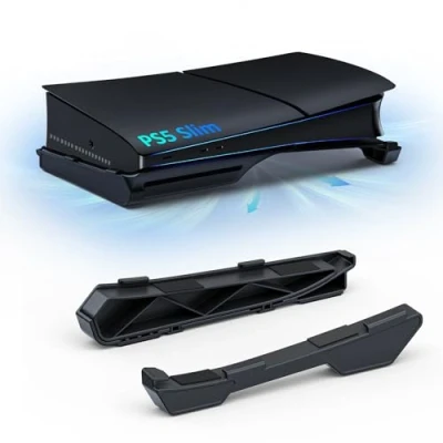 Image de NexiGo support horizontal pour nouvelle console PS5 Slim, design minimaliste, de base accessoires PS5, compatible avec PlayStation 5 Slim Disc et Digital Editions, noir, 3561 BLK