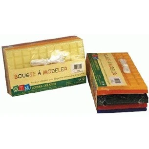 Image de Lot de 6 tablettes bougie à modeler. 1300 g. teintes vives assorties.