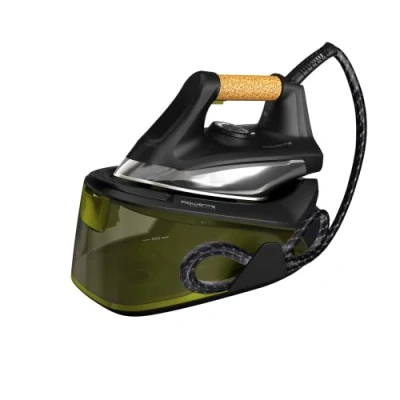 Image de Rowenta VR7360 Easy Steam Générateur à vapeur, Livraison continue de 110 G/Min, jet 270 chauffage rapide en 2 min, vapeur verticale, noir/vert