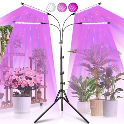 Image de Railee Lampe de Plante 120 LED Croissance pour Plantes avec Trépied Horticole Semis Spectre Complet 3 Modes Minuterie 10 Niveaux Dimmables