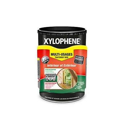 Image de XYLOPHENE Traitement Multi usages Intérieur &amp; Extérieur Pour les Zones Difficiles d&#039;Accès Élimine Insectes et Termites Formule renforcée en fongicide Séchage rapide 5L Incolore