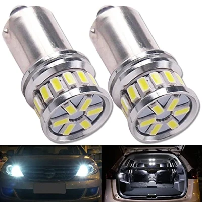 Image de HSUN BAY9S H21W LED Ampoules,Canbus Système avec 20LED SMD3014 Chipset,12V 24V 880LM Extrêmement Lumineux Lampe de lecture Indicateur et plus,Paquet 2,Blanc 6000K