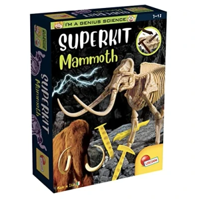 Image de Lisciani animal Super Kit Déterre le bloc et construis squelette Jeu educatif cientifique pour enfants á partir de 7 ans, 79964, SUPERKIT MAMMOUTH, MAMMUT