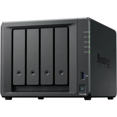 Image de Synology DS423+ Station de disque NAS 4 baies (Intel Celeron J4125 Core 2 Go RAM x RJ 45 1 GbE port LAN) 16 To avec disques durs Plus Series HDDs (HAT3300 4T)