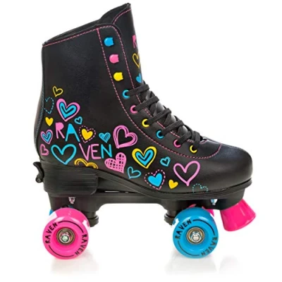 Image de Raven Patins à roulettes Trista du 39 au 42 Adulte Enfant Noir Mixte Taille Ajustable Femme Fille Roller Quad