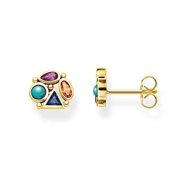 Image de Thomas Sabo clous d&#039;oreilles pierres multicolores femme Argent sterling 925 plaqué or jaune 18 carats H2034 319 7