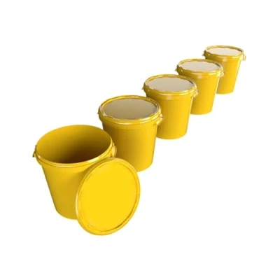 Image de Lot de 5 seaux avec couvercle 30 l Fabriqué en Allemagne Convient à un usage alimentaire, robuste et hermétique Seau conservation pour le stockage des aliments, fournitures bureau,