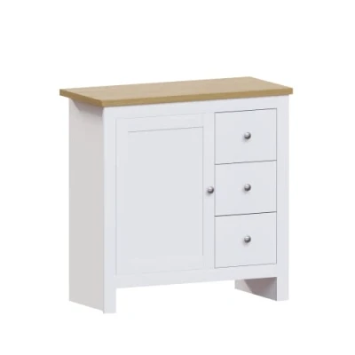 Image de Vida Designs, Arlington Table Console à 2 tiroirs en Bois d&#039;ingénierie Blanc et chêne 74 x 80 30 cm