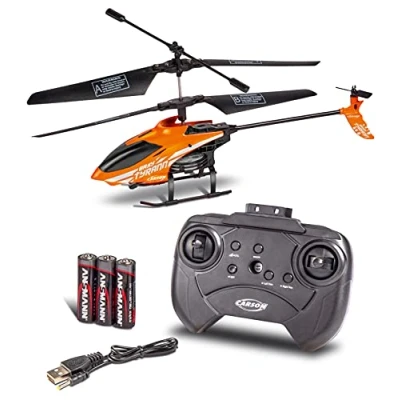 Image de Carson 500507155 Nano Tyrann 230 Gyro IR 2CH 100% prêt à Voler, hélicoptère télécommandé, RC, avec Piles et télécommande Orange
