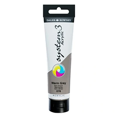 Image de Daler Rowney 150 ml Système 3 Tube de peinture acrylique Gris chaud