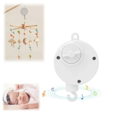 Image de Zerodis boîte à musique Interchangeable, Jouet de bébé mobile rotatif cloche lit blanche mouvement mécanique avec le crochet tournant
