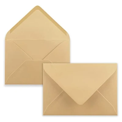 Image de 25x enveloppes C6 couleur: caramel (marron) 11,4 x 16,2 cm fermeture: gommée pour papier A4, A5, A6 et invitations, salutations lettres FarbenFroh by GUSTAV NEUSER