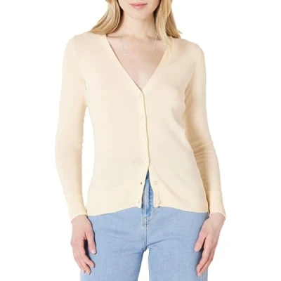 Image de Amazon Essentials Cardigan léger à col en V (Grande Taille Disponible) Femme, Pêche Pâle, XS