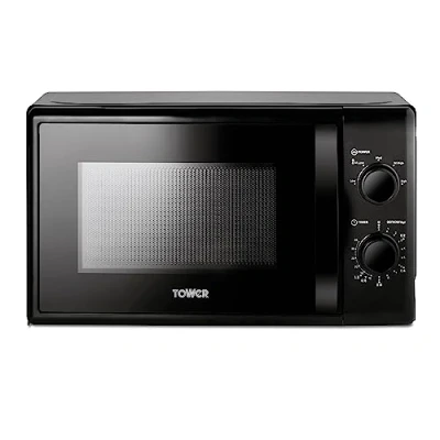 Image de Tower T24034BLK Micro Onde Four Ondes Multifonctions Manuel 20 L, 700 W, avec 5 Niveaux de Puissance et une Minuterie 35 Minutes, Noir