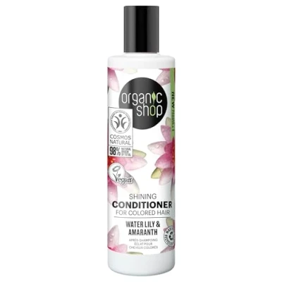 Image de Organic Shop Après shampoing brillant pour cheveux colorés nénuphar et amarante (280 ml)