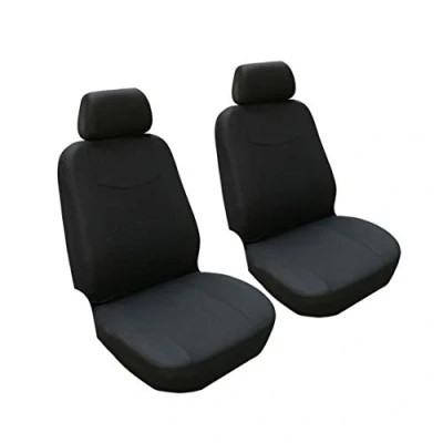 Image de GODGETS Ensemble Complet de Housses Sieges Universelles, Housse Couverture Couvre pour Voiture Camionnette Van,Tout en Noir,2 * Places Avant