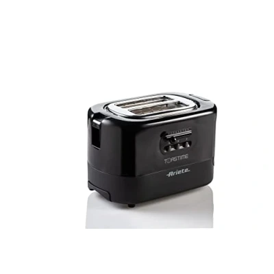 Image de Ariete 159 Grille pain 2 tranches avec pinces, tiroir ramasse miettes Noir