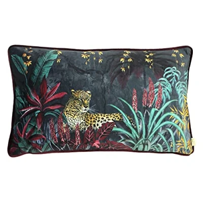 Image de Evans Lichfield Zinara Coussin, Polyester Velours, Léopard, 30 x 50cm