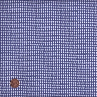 Image de Tissu De coton imprimé Pied Poule Bleu 140cm (0.5 mètre)