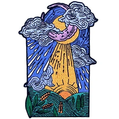 Image de Patch brodé en forme de La lune, à coudre ou coller avec fer repasser