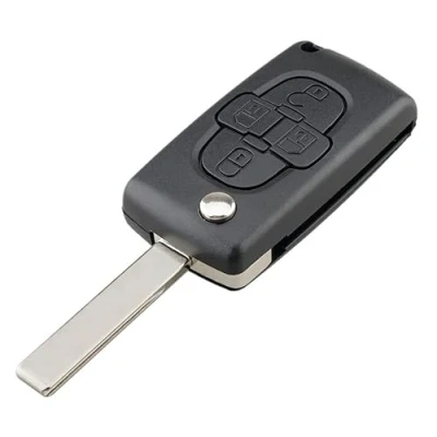 Image de LAKAMODO Coque Plip Clé Télécommande pour Peugeot 807 1007 (4 Boutons, CE0523, HU83 Lame rainurée)
