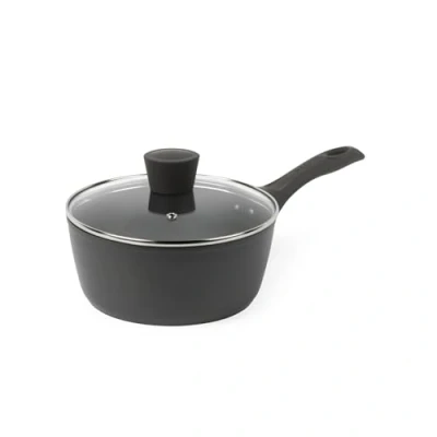 Image de Salter BW11044EU7 Casserole Antiadhésive avec Couvercle en Verre Trempé, 20cm, Design Cosmos, Revêtement Antiadhésif Durable, Sans PFOA, Compatible Plaques à Induction, Facile Nettoyer, Gris/Noir