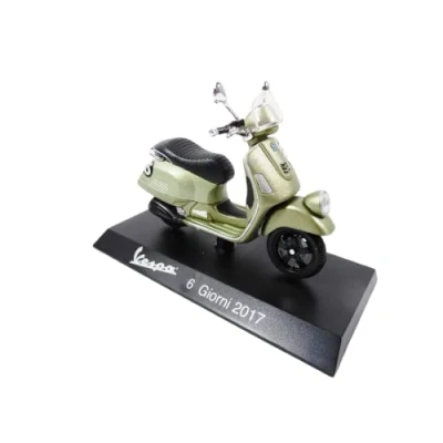 Image de OPO 10 Scooter Miniature de Collection 1/18 Compatible avec Piaggio Vespa 6 Giorni Vert 2017 Ves1054