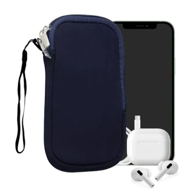 Image de kwmobile Housse Universelle Smartphone Pochette de Protection 12,5 x 6,5 cm pour téléphone Portable XS 3,5/4&quot; en néoprène Bleu foncé