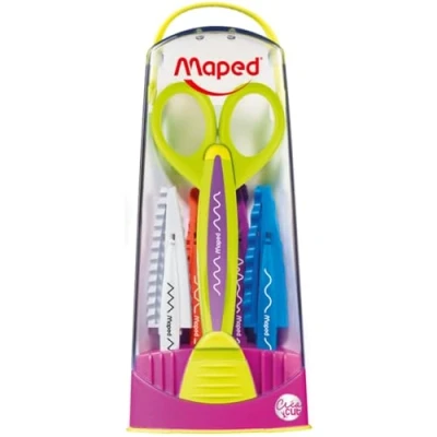Image de Maped Coffret Ciseaux Cranteurs pour Découpe Créative Paire de + 5 Lames Interchangeables Loisirs Créatifs Enfant À partir 3 ans