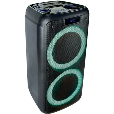 Image de Ibiza FREESOUND400 Enceinte Portable sur Batterie avec Bluetooth, USB, SD et AUX in LEDs d’Ambiance 400W Noir