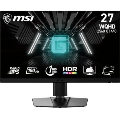 Image de MSI G272QPF E2 Écran PC Gaming 27&quot; WQHD Dalle Rapid IPS, 2560x1440, 180Hz / 1ms, 125% sRGB, Adaptive Sync DisplayPort 1.2a, HDMI 2.0b CEC