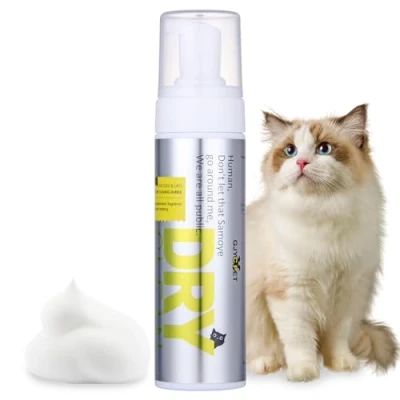 Image de Mousse Shampooing Sec sans Rinçage GJYC PET pour Chiens et Chats Chien à Peau Sensible, Démangeaisons Odeurs 6,76 FL Oz (Pack de 1) Contrôle la Chute Poils
