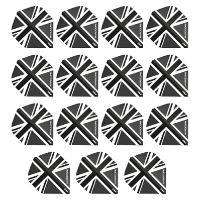 Image de RED DRAGON Hardcore XT Noir Union Jack Extra Épais Standard Fléchettes Dart Flights 5 Jeux par Paquet (15 Vols au Total)