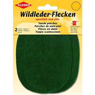 Image de Kleiber Lot de 2 Patchs ovales en Daim Vert 12 x 10 cm