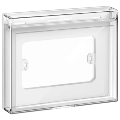Image de VIMAR 14923 Plana coque IP44, trappe transparente, 3 m, permet d&#039;actionner les commandes à fermée. Compatible : Eikon Exé, Ligne, Arké,
