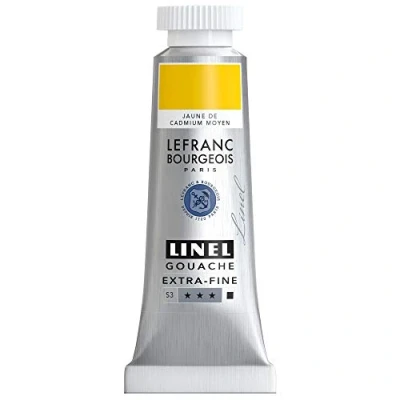 Image de Lefranc Bourgeois Linel Gouache Extra Fine Tube 14 ml Jaune De Cadmium Moyen Série 3
